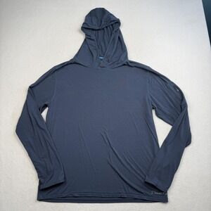 Free Fly Hooded Shirt Mens XL Blue Long Sleeve Bamboo Blend Performance Outdoor